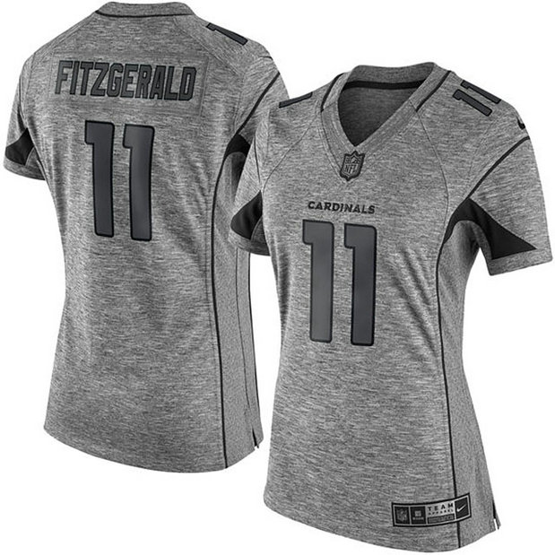 Women Arizona Cardinals #11 Larry Fitzgerald Gridiron Gray Limited Jersey