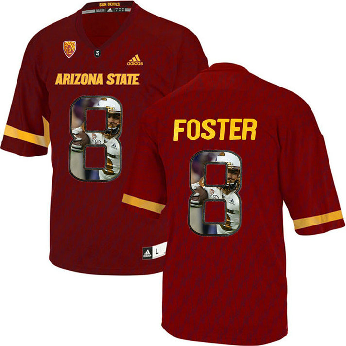 Arizona State Sun Devils #8 D.J. Foster Maroon Portrait Number Fashion College Football Jersey Arizona State Sun Devils #8 D.J. Foster Maroon Portrait Number Fashion College Football Jersey