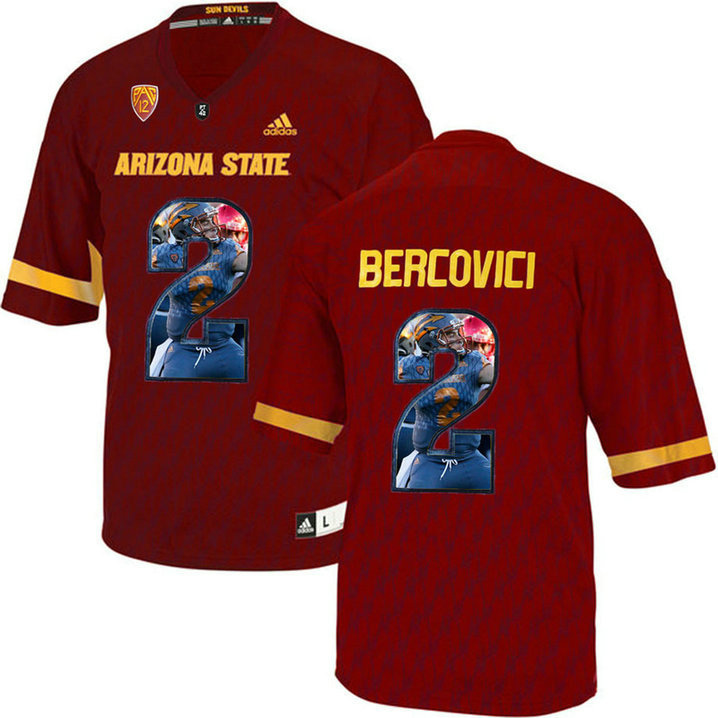Arizona State Sun Devils #2 Mike Bercovici Maroon Portrait Number Fashion College Football Jersey Arizona State Sun Devils #2 Mike Bercovici Maroon Portrait Number Fashion College Football Jersey