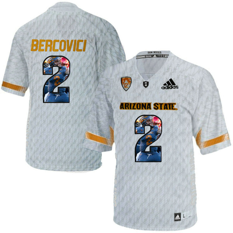 Arizona State Sun Devils #2 Mike Bercovici White Portrait Desert Ice College Football Jersey
