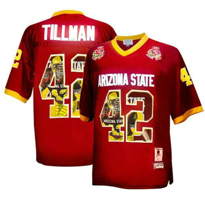 Arizona State Sun Devils #42 Pat Tillman Maroon Portrait 1997 Rose Bowl Throwback College Football Jersey Arizona State Sun Devils #42 Pat Tillman Maroon Portrait 1997 Rose Bowl Throwback College Football Jersey