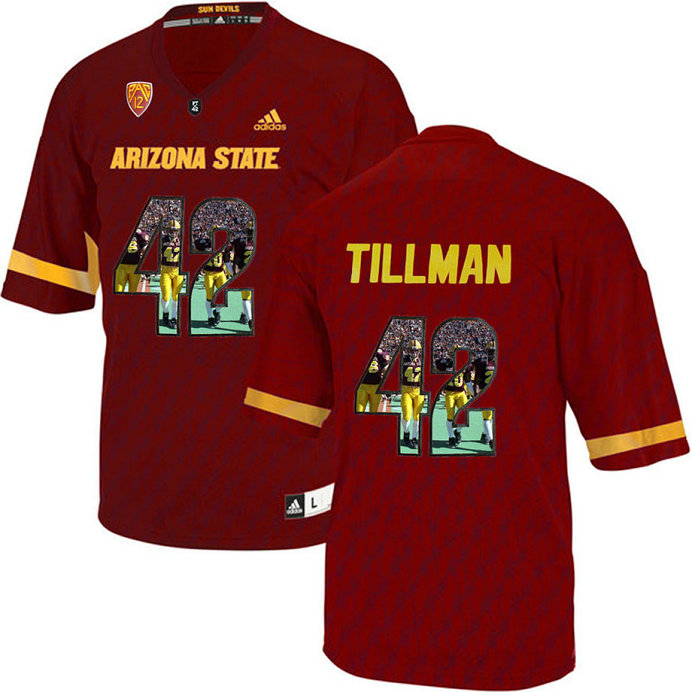 Arizona State Sun Devils #42 Pat Tillman Maroon Portrait Number Fashion College Football Jersey Arizona State Sun Devils #42 Pat Tillman Maroon Portrait Number Fashion College Football Jersey