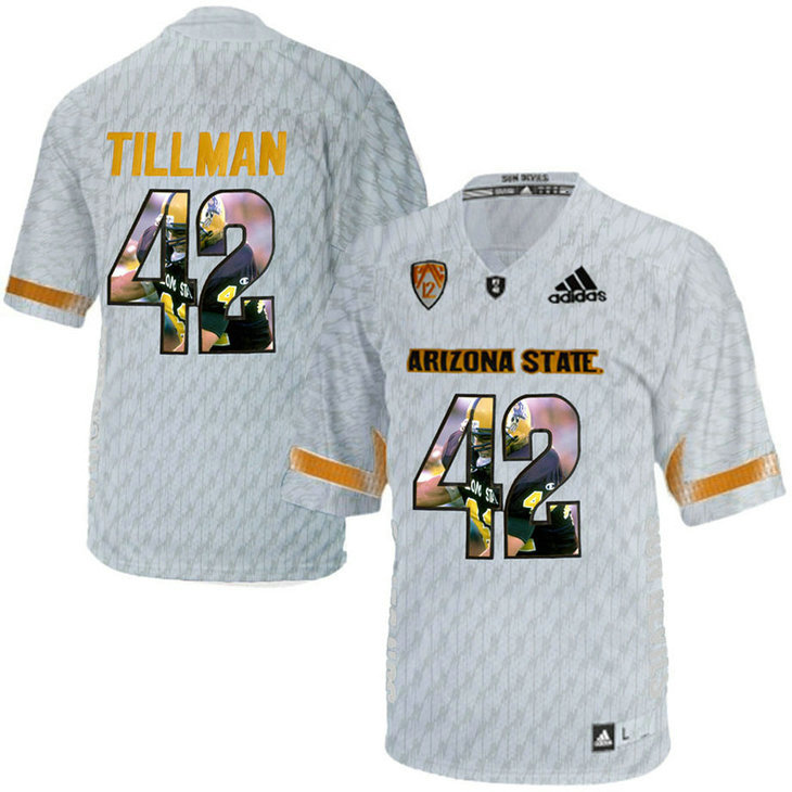 Arizona State Sun Devils #42 Pat Tillman White Portrait Desert Ice College Football Jersey Arizona State Sun Devils #42 Pat Tillman White Portrait Desert Ice College Football Jersey