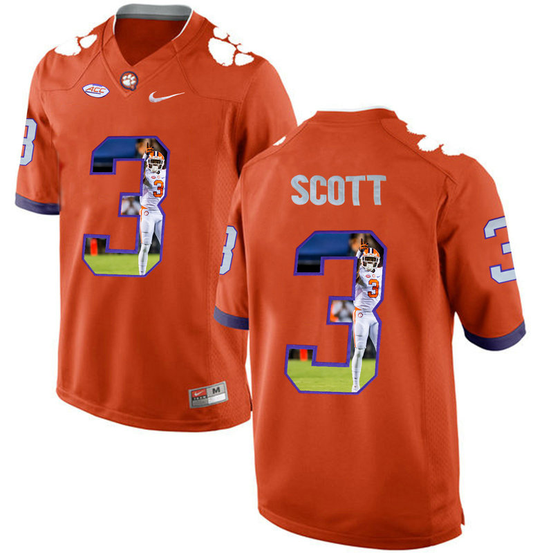 Artavis Scott #3 Clemson Tigers Orange College Football Jersey Artavis Scott #3 Clemson Tigers Orange College Football Jersey