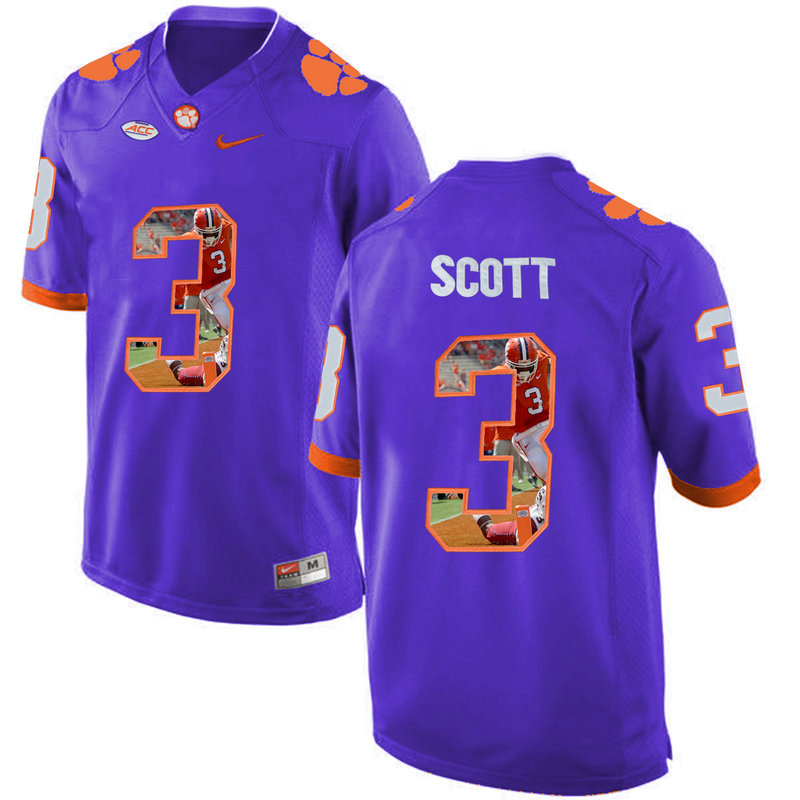 Artavis Scott #3 Clemson Tigers Purple College Football Jersey Artavis Scott #3 Clemson Tigers Purple College Football Jersey