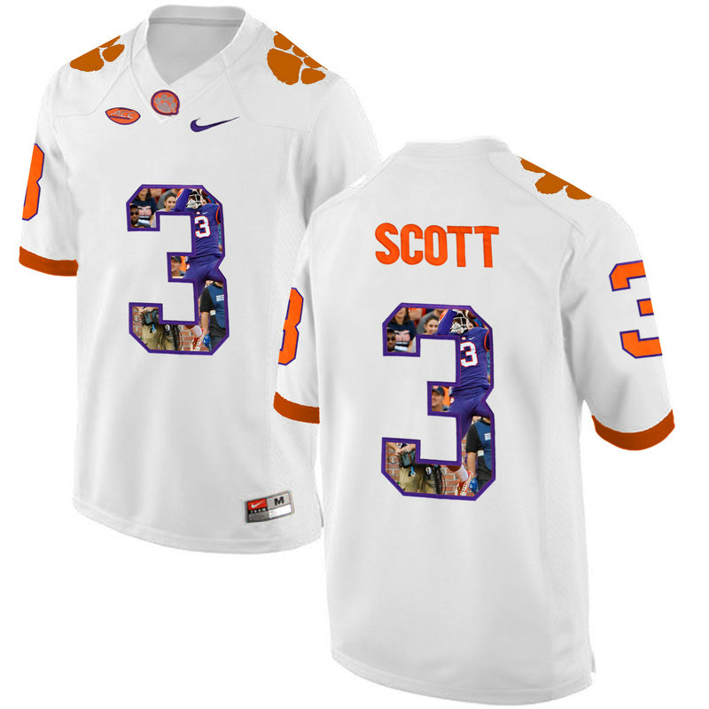 Artavis Scott #3 Clemson Tigers White College Football Jersey Artavis Scott #3 Clemson Tigers White College Football Jersey