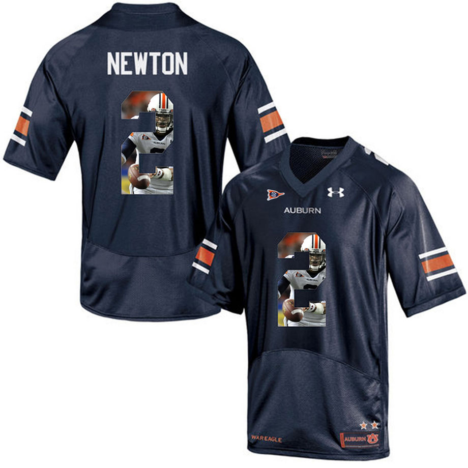 Auburn Tigers #2 Cam Newton Navy Blue Portrait Number Fashion College Football Jersey