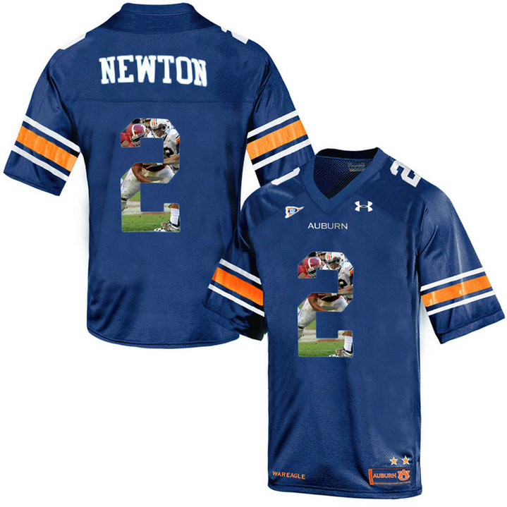 Auburn Tigers #2 Cam Newton Navy Blue Portrait Number Fashion Throwback College Football Jersey Auburn Tigers #2 Cam Newton Navy Blue Portrait Number Fashion Throwback College Football Jersey