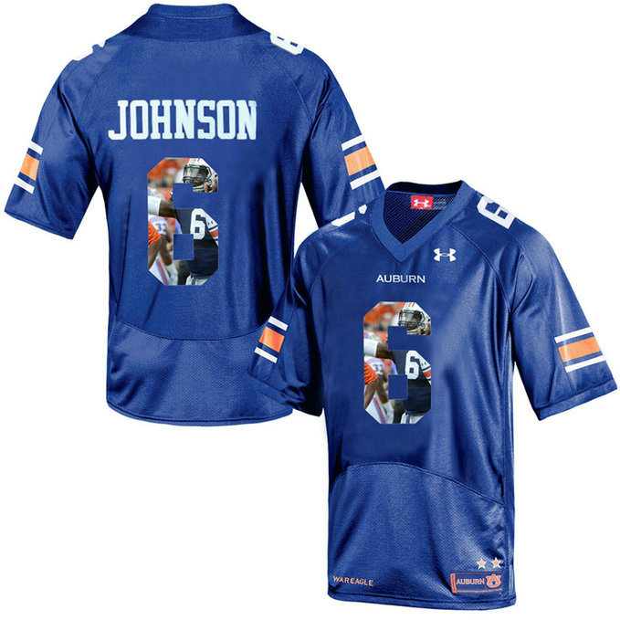Auburn Tigers #6 Jeremy Johnson Navy Blue Portrait Number Fashion College Football Jersey Auburn Tigers #6 Jeremy Johnson Navy Blue Portrait Number Fashion College Football Jersey