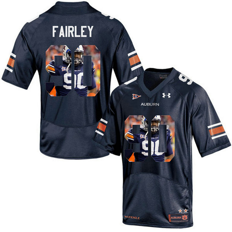 Auburn Tigers #90 Nick Fairley Navy Blue Portrait Number Fashion College Football Jersey Auburn Tigers #90 Nick Fairley Navy Blue Portrait Number Fashion College Football Jersey