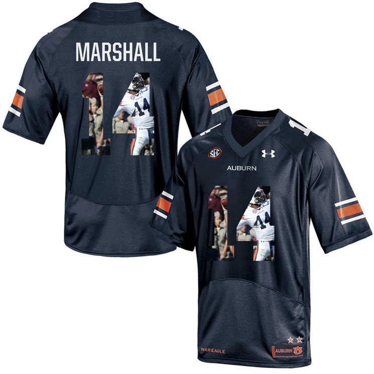 Auburn Tigers #14 Nick Marshall Navy Blue Portrait Number Fashion College Football Jersey Auburn Tigers #14 Nick Marshall Navy Blue Portrait Number Fashion College Football Jersey