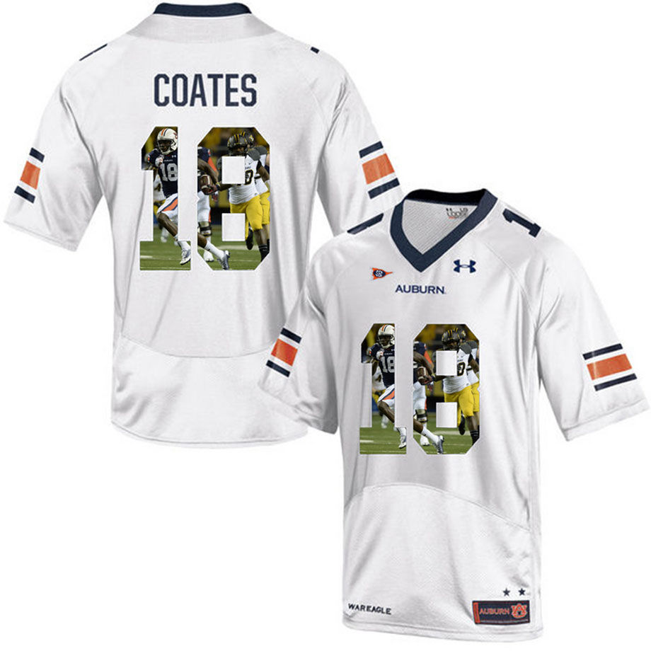 Auburn Tigers #18 Sammie Coates White Portrait Number Fashion College Football Jersey Auburn Tigers #18 Sammie Coates White Portrait Number Fashion College Football Jersey