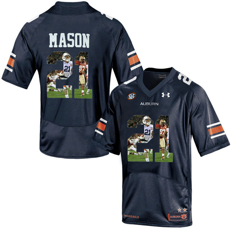 Auburn Tigers #21 Tre Mason Navy Blue Portrait Number Fashion College Football Jersey Auburn Tigers #21 Tre Mason Navy Blue Portrait Number Fashion College Football Jersey