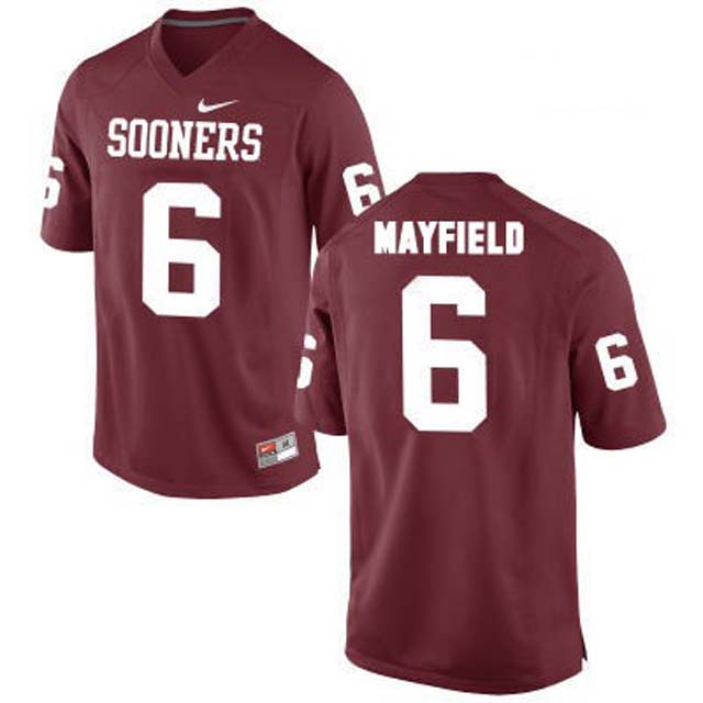 Baker Mayfield #6 Oklahoma Sooners Red College Football Jersey Baker Mayfield #6 Oklahoma Sooners Red College Football Jersey