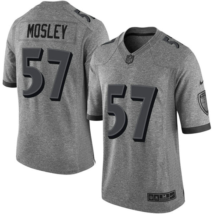 Baltimore Ravens #57 CJ Mosley Gray Gridiron Limited Jersey