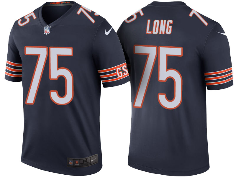 Chicago Bears #75 Kyle Long Navy Color Rush Legend Jersey Chicago Bears #75 Kyle Long Navy Color Rush Legend Jersey