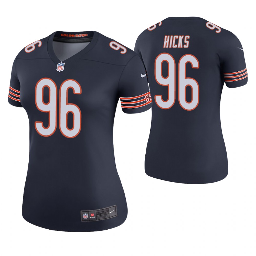 Women Chicago Bears #96 Akiem Hicks Navy Color Rush Legend Jersey Women Chicago Bears #96 Akiem Hicks Navy Color Rush Legend Jersey