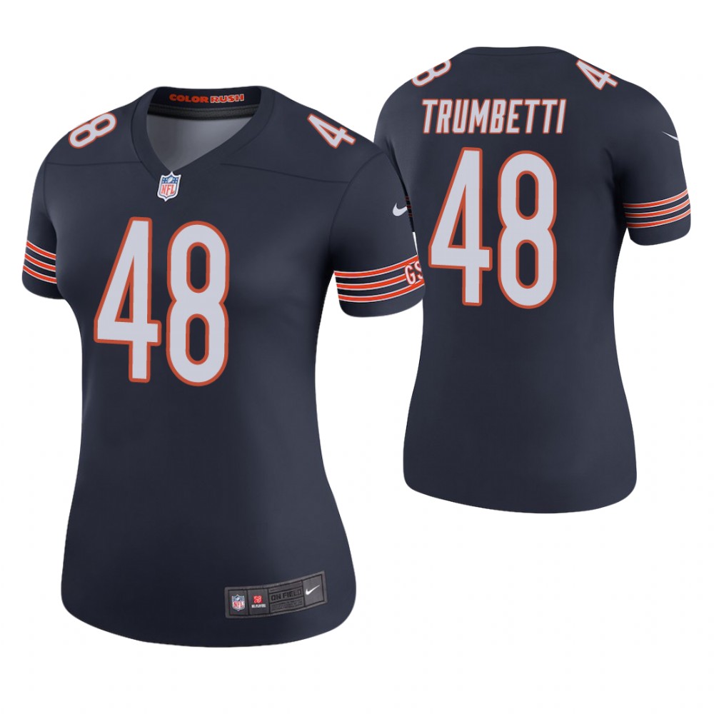 Women Chicago Bears #48 Andrew Trumbetti Navy Color Rush Legend Jersey