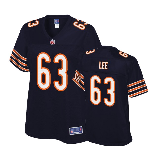 Women Chicago Bears #63 Cameron Lee Navy Player Pro Line Jersey