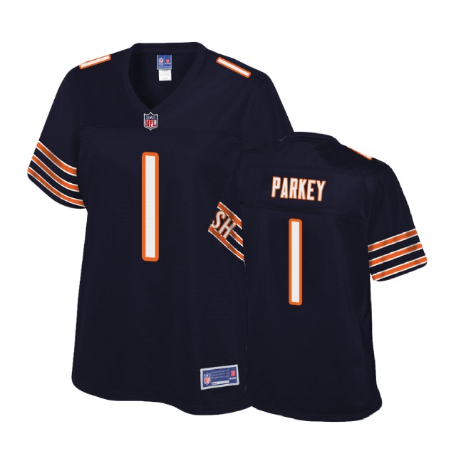 Women Chicago Bears #1 Cody Parkey Navy Player Pro Line Jersey