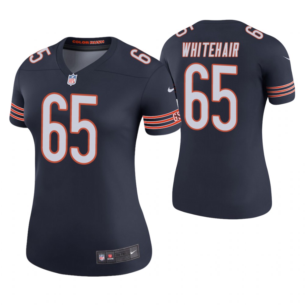 Women Chicago Bears #65 Cody Whitehair Navy Color Rush Legend Jersey