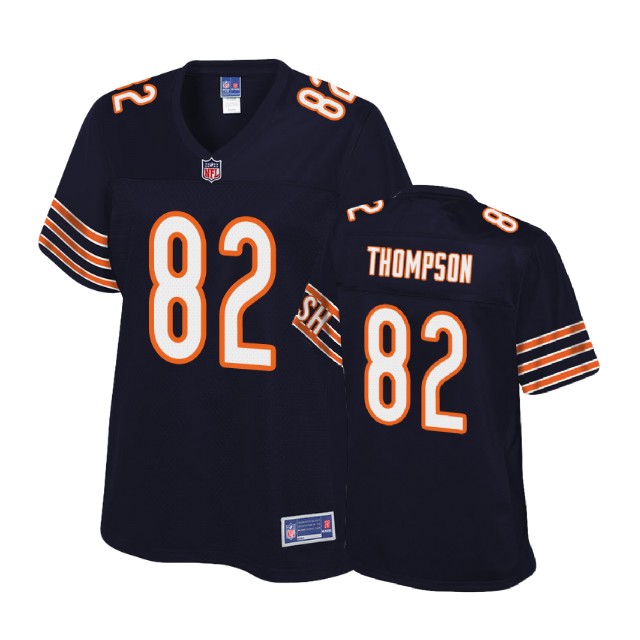 Women Chicago Bears #82 Colin Thompson Navy Player Pro Line Jersey