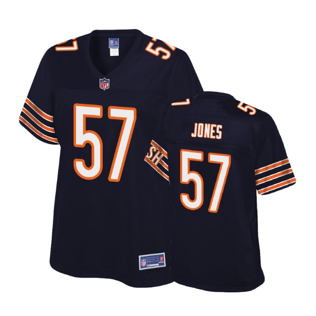 Women Chicago Bears #57 Howard Jones Navy Player Pro Line Jersey