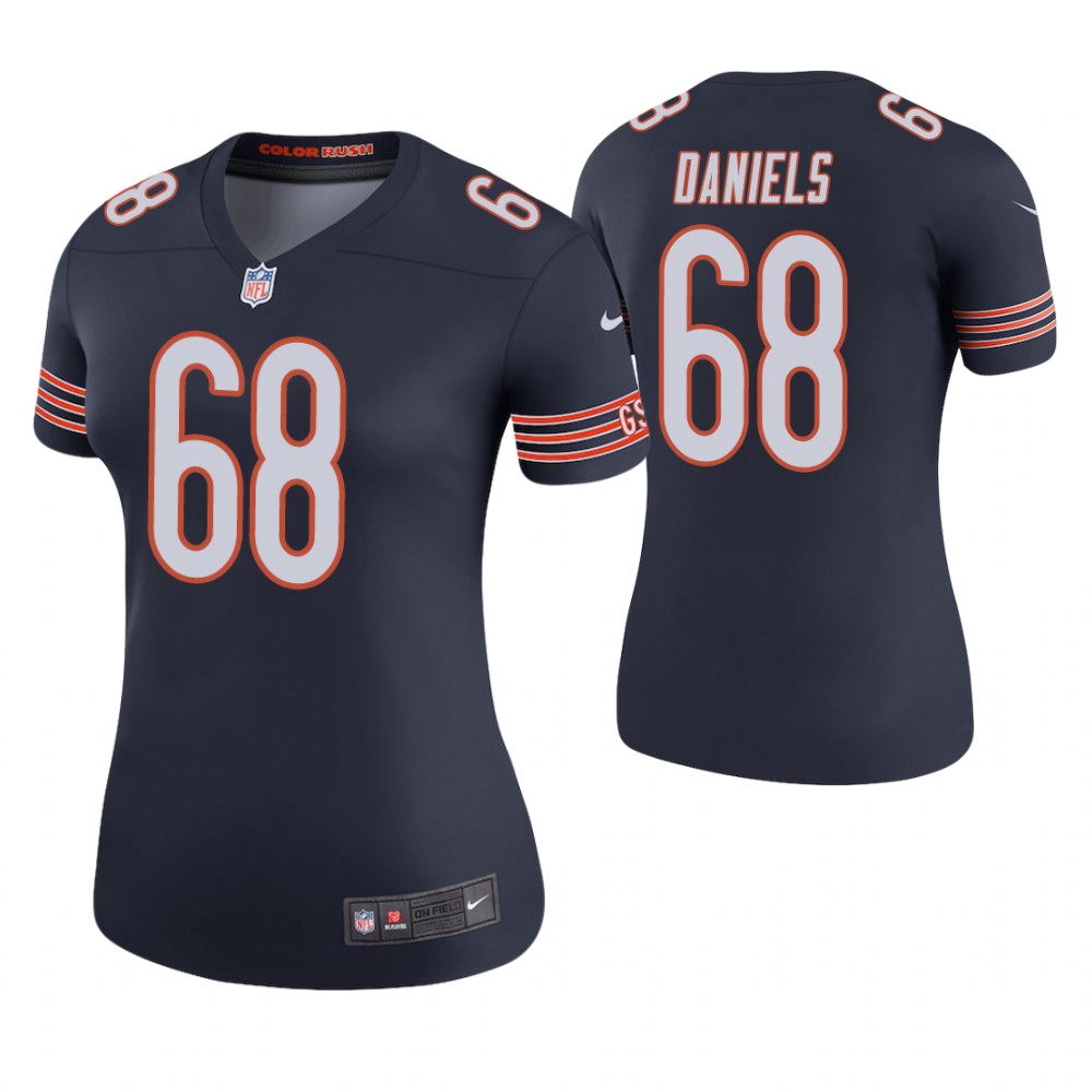 Women Chicago Bears #68 James Daniels Navy Color Rush Legend Jersey