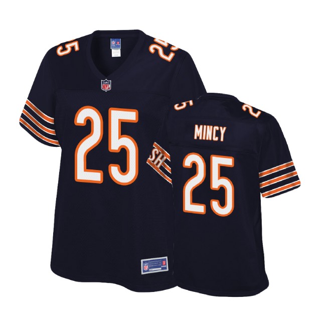 Women Chicago Bears #25 Jonathon Mincy Navy Player Pro Line Jersey
