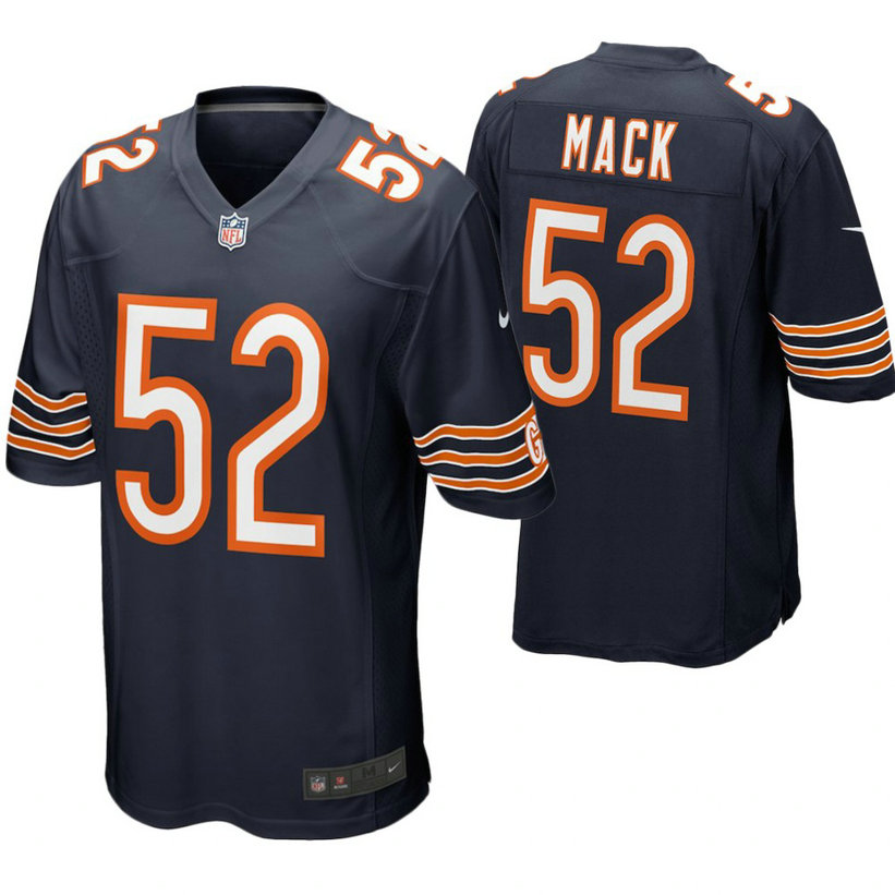 Chicago Bears #52 Khalil Mack Navy Game Jersey Chicago Bears #52 Khalil Mack Navy Game Jersey