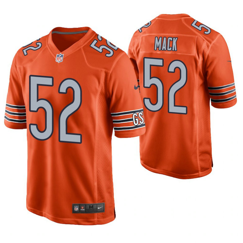 Chicago Bears #52 Khalil Mack Orange Game Jersey Chicago Bears #52 Khalil Mack Orange Game Jersey