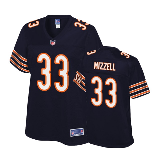 Women Chicago Bears #33 Taquan Mizzell Navy Player Pro Line Jersey