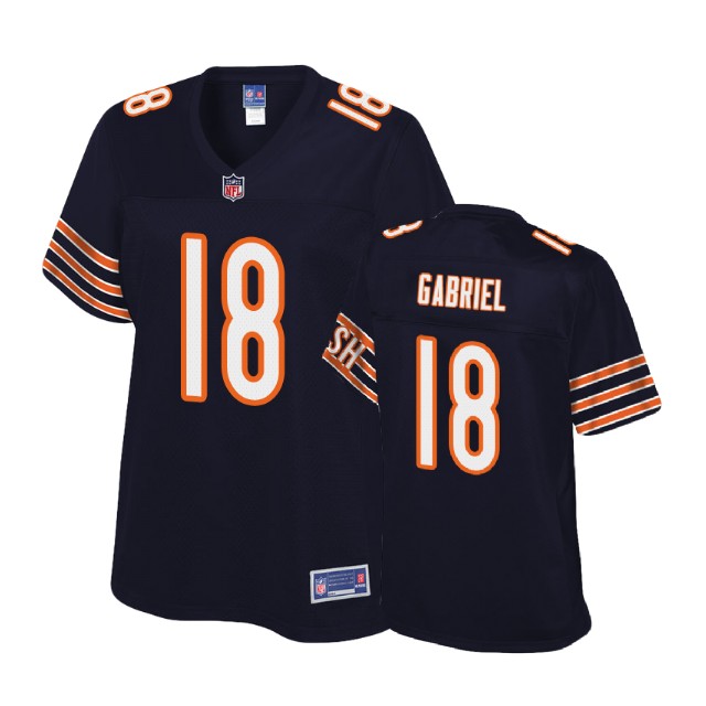 Women Chicago Bears #18 Taylor Gabriel Navy Player Pro Line Jersey
