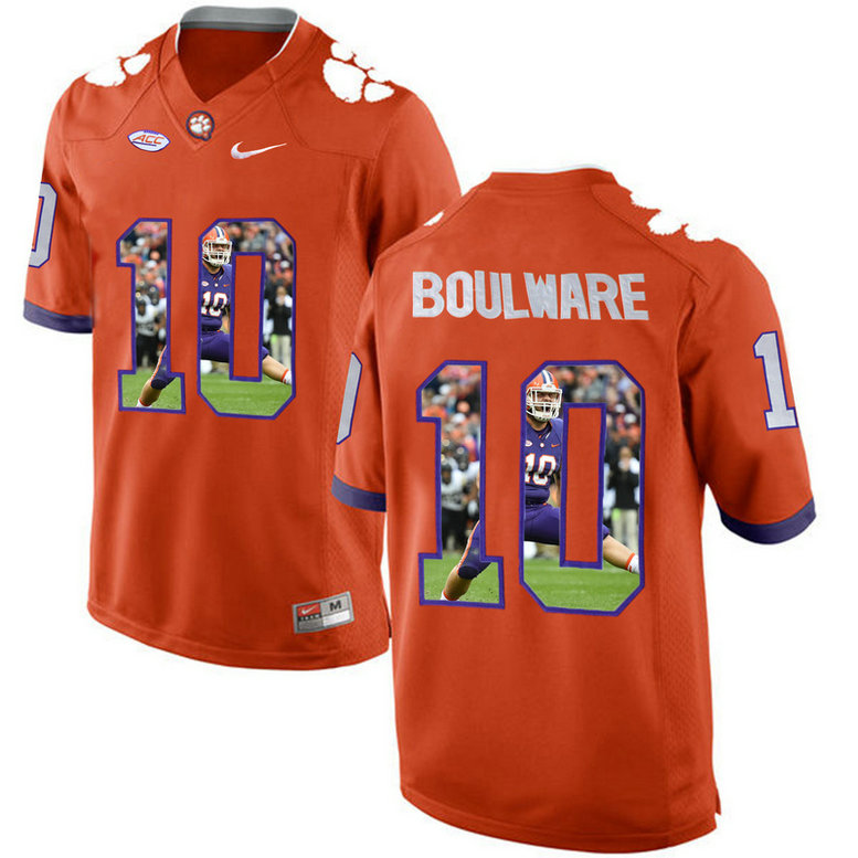 Ben Boulware #10 Clemson Tigers Orange College Football Jersey Ben Boulware #10 Clemson Tigers Orange College Football Jersey