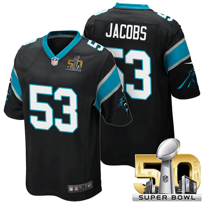 NFC Champions Carolina Panthers #53 Ben Jacobs Black 2016 Super Bowl 50 Limited Jersey NFC Champions Carolina Panthers #53 Ben Jacobs Black 2016 Super Bowl 50 Limited Jersey