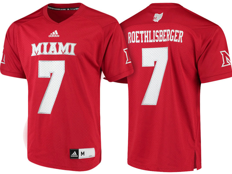 Ben Roethlisberger #7 Miami University RedHawks Red College Football Jersey Ben Roethlisberger #7 Miami University RedHawks Red College Football Jersey
