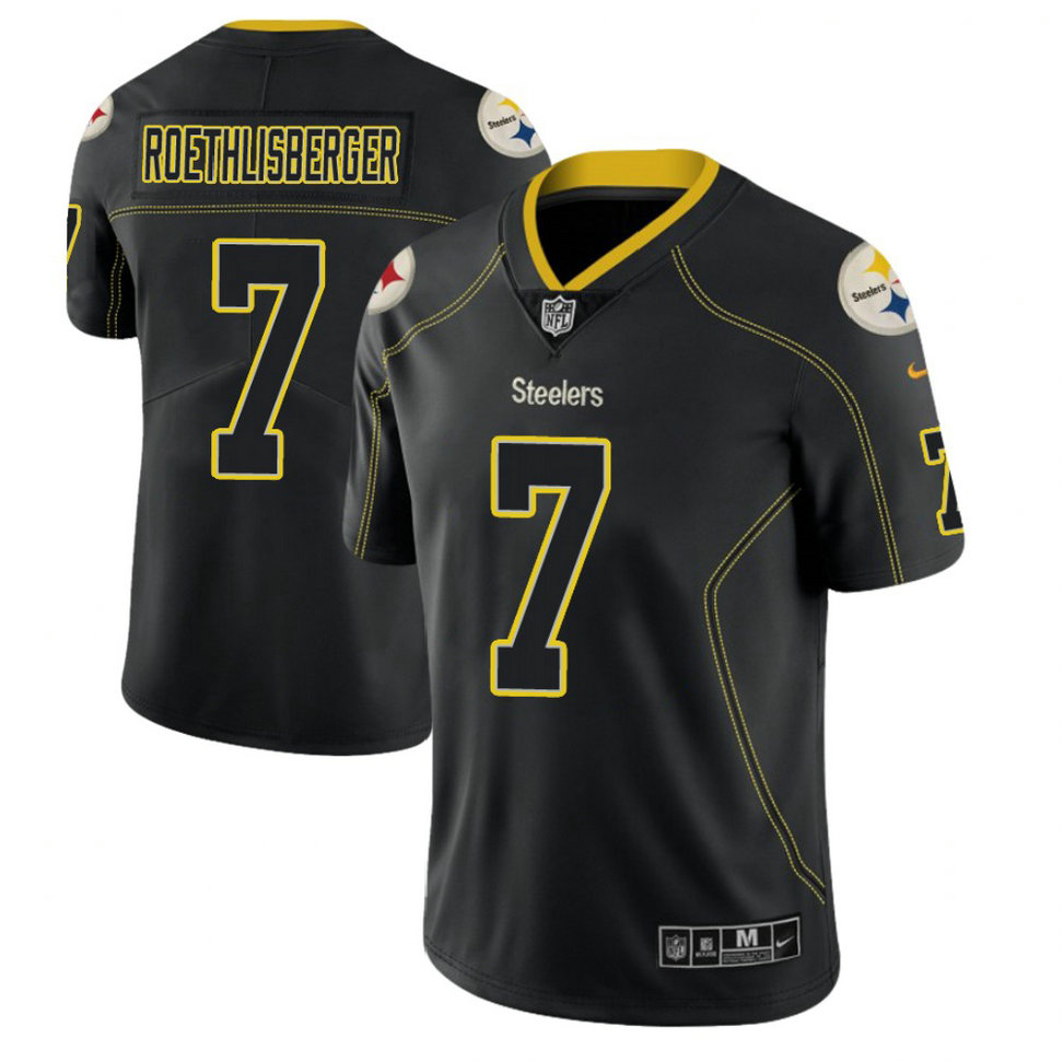 Pittsburgh Steelers #7 Ben Roethlisberger 2018 Lights Out Color Rush Limited Black Jersey