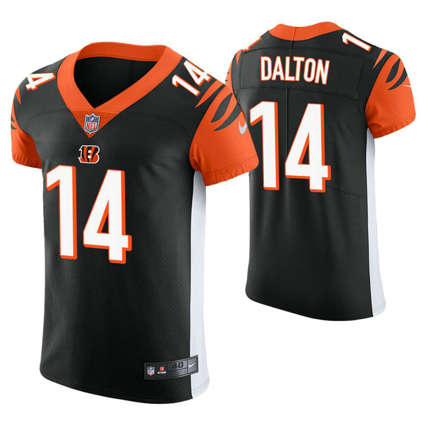 Cincinnati Bengals #14 Andy Dalton Black Elite Jersey With Super Bowl LVI Patch