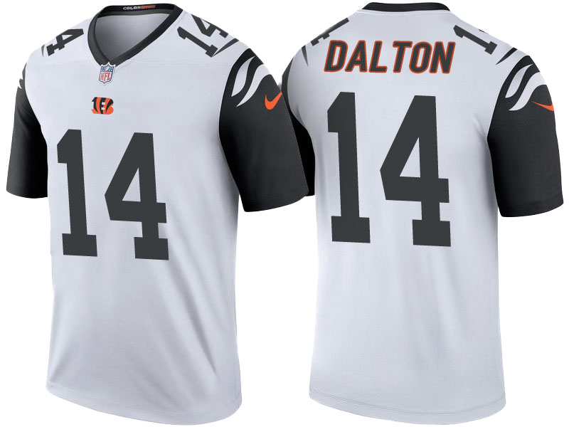 Cincinnati Bengals #14 Andy Dalton White Color Rush Legend Jersey With Super Bowl LVI Patch