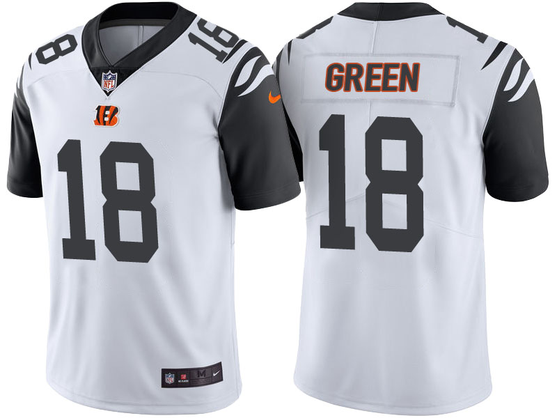 Cincinnati Bengals #18 A.J. Green White Color Rush Limited Jersey With Super Bowl LVI Patch Cincinnati Bengals #18 A.J. Green White Color Rush Limited Jersey With Super Bowl LVI Patch