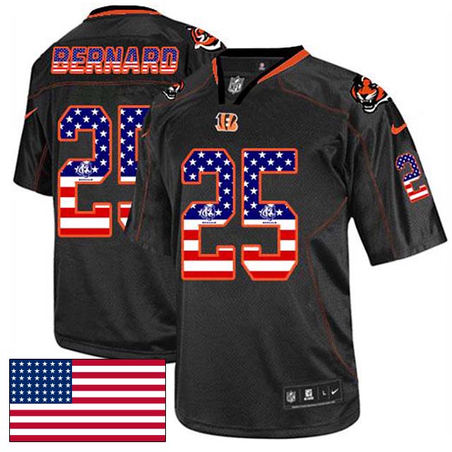 Cincinnati Bengals #25 Giovani Bernard Black USA Flag Fashion Jersey Cincinnati Bengals #25 Giovani Bernard Black USA Flag Fashion Jersey
