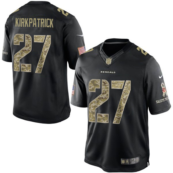 Cincinnati Bengals #27 Dre Kirkpatrick Black Salute To Service Jersey With Super Bowl LVI Patch Cincinnati Bengals #27 Dre Kirkpatrick Black Salute To Service Jersey With Super Bowl LVI Patch