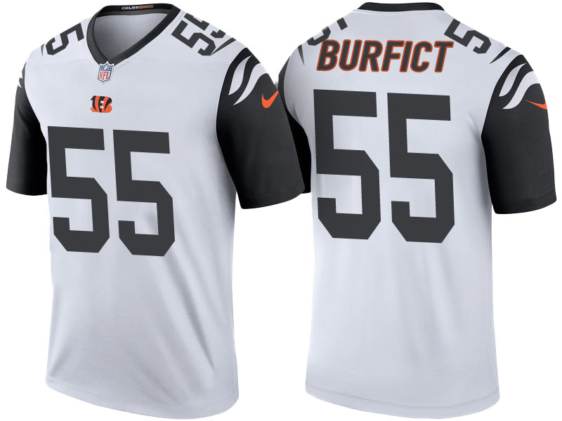Cincinnati Bengals #55 Vontaze Burfict White Color Rush Legend Jersey With Super Bowl LVI Patch Cincinnati Bengals #55 Vontaze Burfict White Color Rush Legend Jersey With Super Bowl LVI Patch