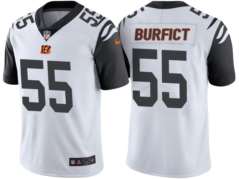 Cincinnati Bengals #55 Vontaze Burfict White Color Rush Limited Jersey With Super Bowl LVI Patch Cincinnati Bengals #55 Vontaze Burfict White Color Rush Limited Jersey With Super Bowl LVI Patch