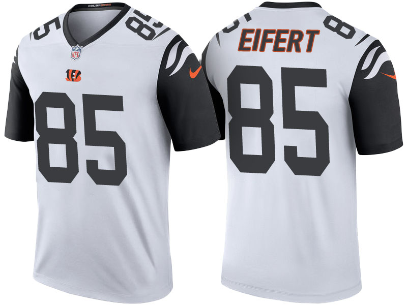 Cincinnati Bengals #85 Tyler Eifert White Color Rush Legend Jersey With Super Bowl LVI Patch
