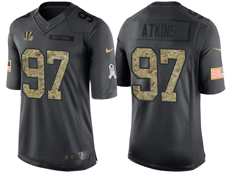 Cincinnati Bengals #97 Geno Atkins Camo Anthracite Salute to Service Limited Jersey With Super Bowl LVI Patch Cincinnati Bengals #97 Geno Atkins Camo Anthracite Salute to Service Limited Jersey With Super Bowl LVI Patch