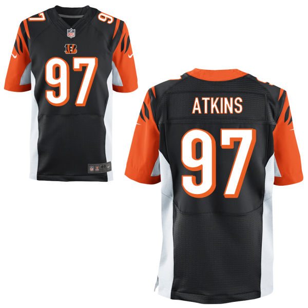 Cincinnati Bengals #97 Geno Atkins Black Alternate Elite Jersey With Super Bowl LVI Patch