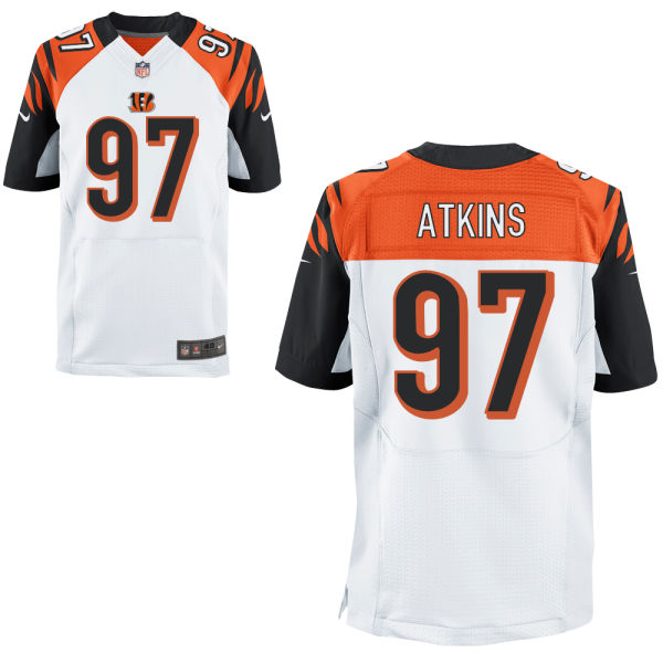 Cincinnati Bengals #97 Geno Atkins White Elite Jersey With Super Bowl LVI Patch