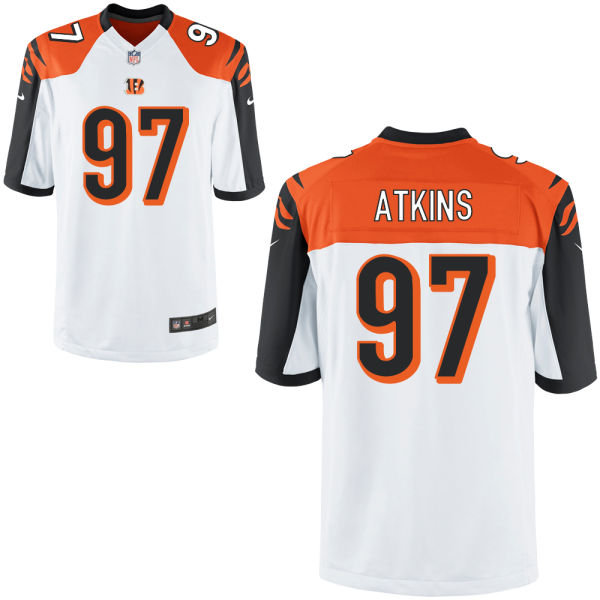 Cincinnati Bengals #97 Geno Atkins White Game Jersey With Super Bowl LVI Patch