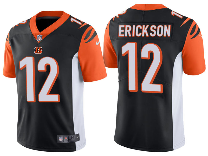 Cincinnati Bengals #12 Alex Erickson Black Vapor Untouchable Limited Jersey With Super Bowl LVI Patch